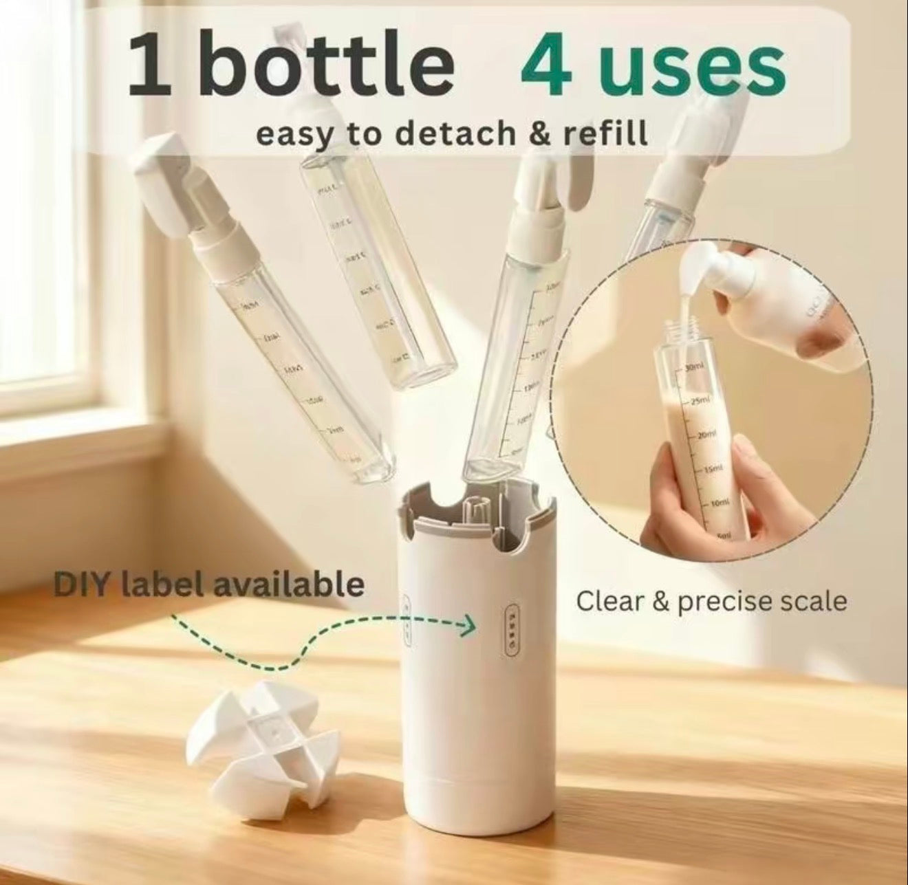 🧳 TravelMate 4-in-1 Toiletry Dispenser