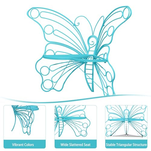 🦋 Butterfly Outdoor Garden Bench – Metal Frame