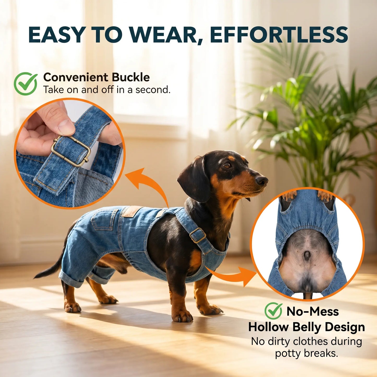👖 Dog Denim Overalls – Adjustable Pet Jeans