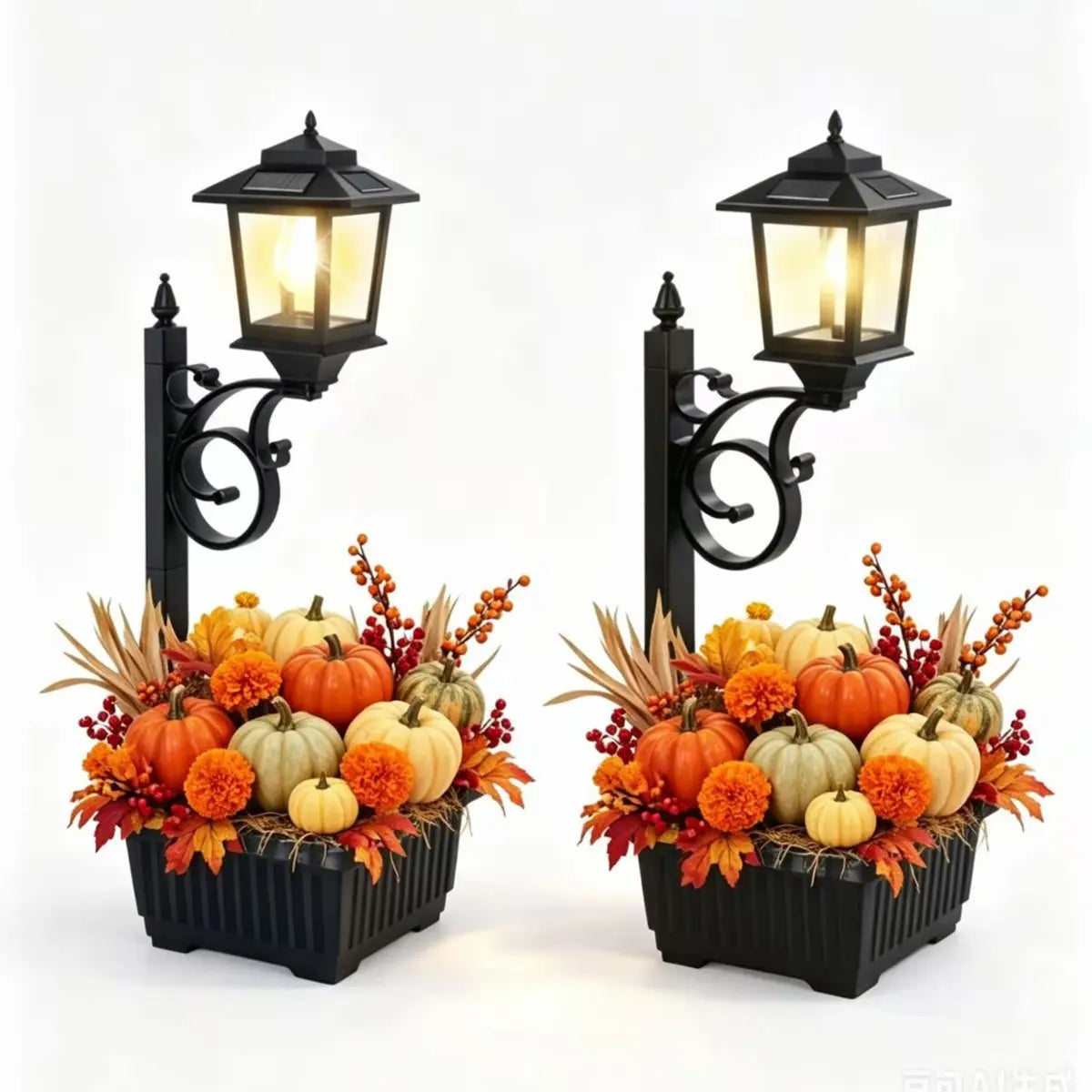 🏡 Solar Lamp Post with Flower Pot – 2-in-1 Outdoor Light