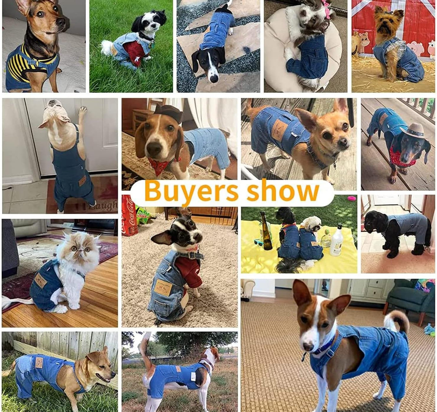 👖 Dog Denim Overalls – Adjustable Pet Jeans