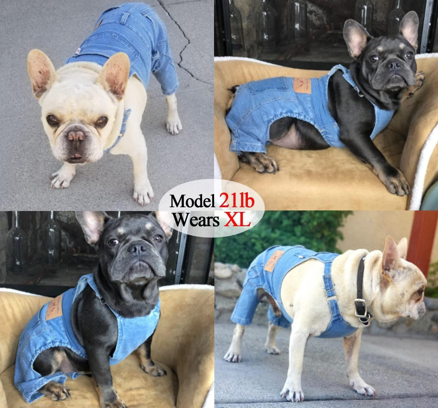 👖 Dog Denim Overalls – Adjustable Pet Jeans
