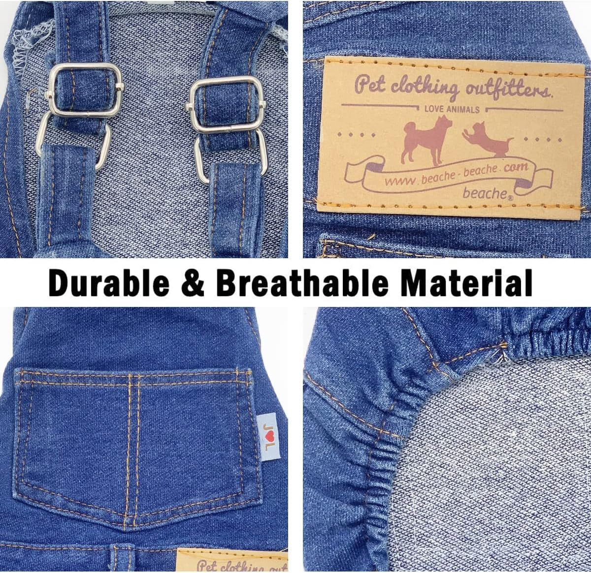 👖 Dog Denim Overalls – Adjustable Pet Jeans