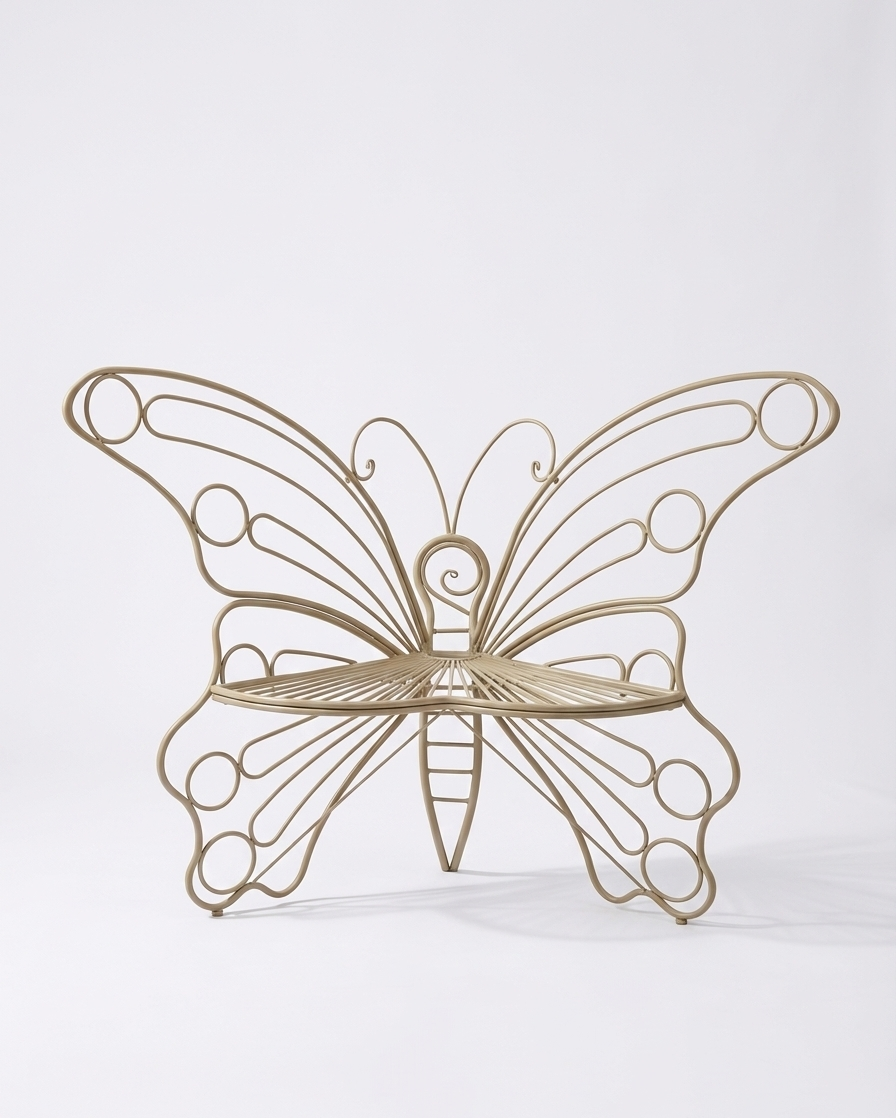 🦋 Butterfly Outdoor Garden Bench – Metal Frame