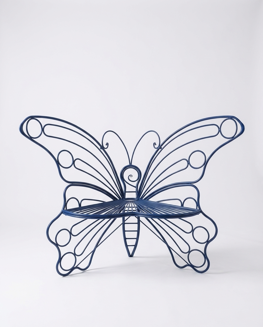 🦋 Butterfly Outdoor Garden Bench – Metal Frame