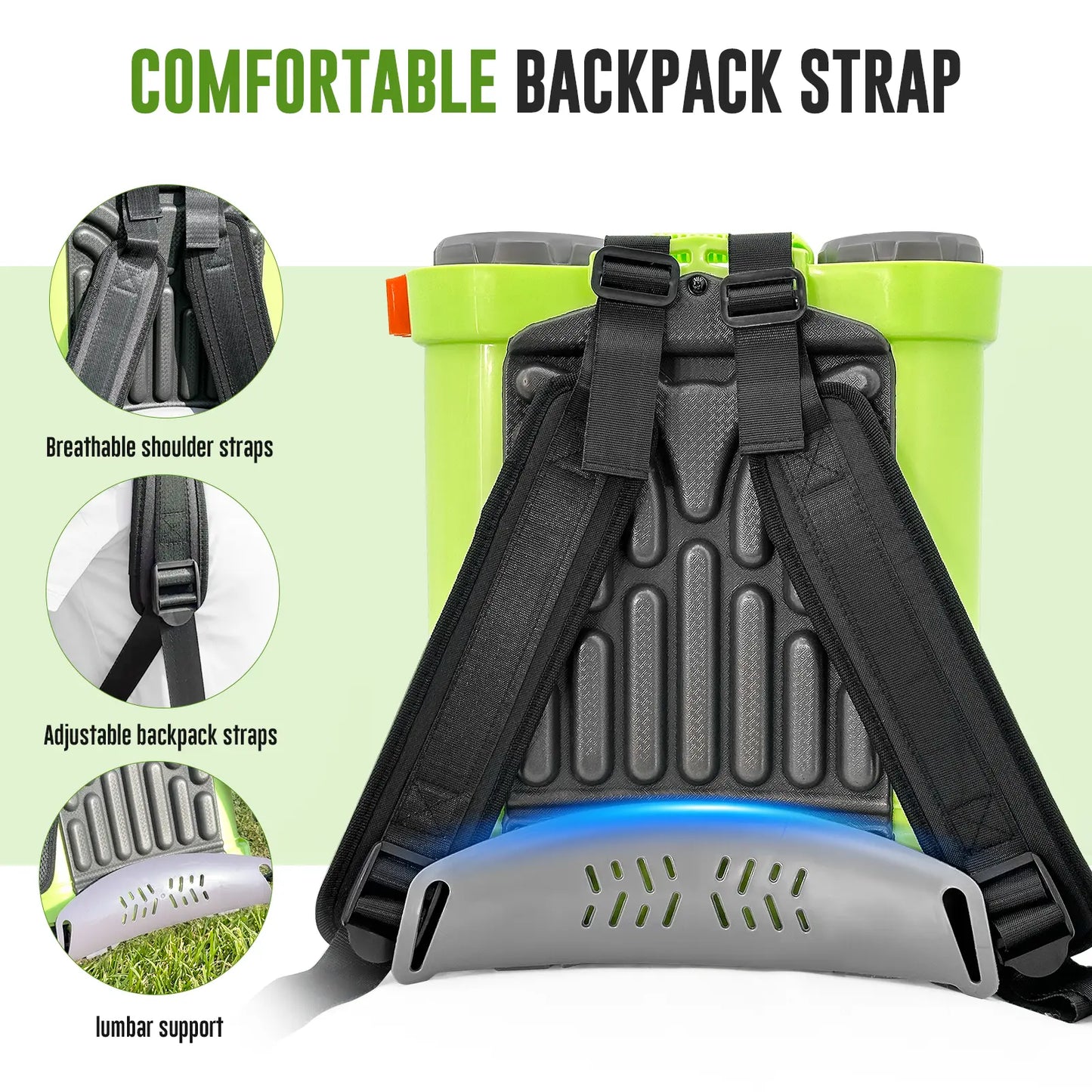 🌿 Battery Powered Backpack Sprayer – 3.2&4.2&5.2 Gal, 80 PSI, 5 Nozzles