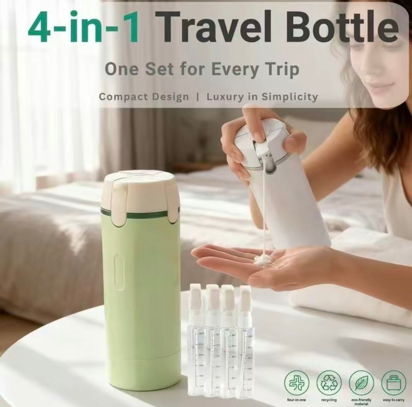 🧳 TravelMate 4-in-1 Toiletry Dispenser