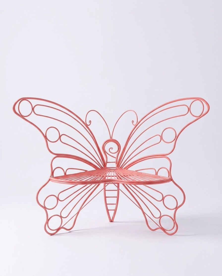 🦋 Butterfly Outdoor Garden Bench – Metal Frame