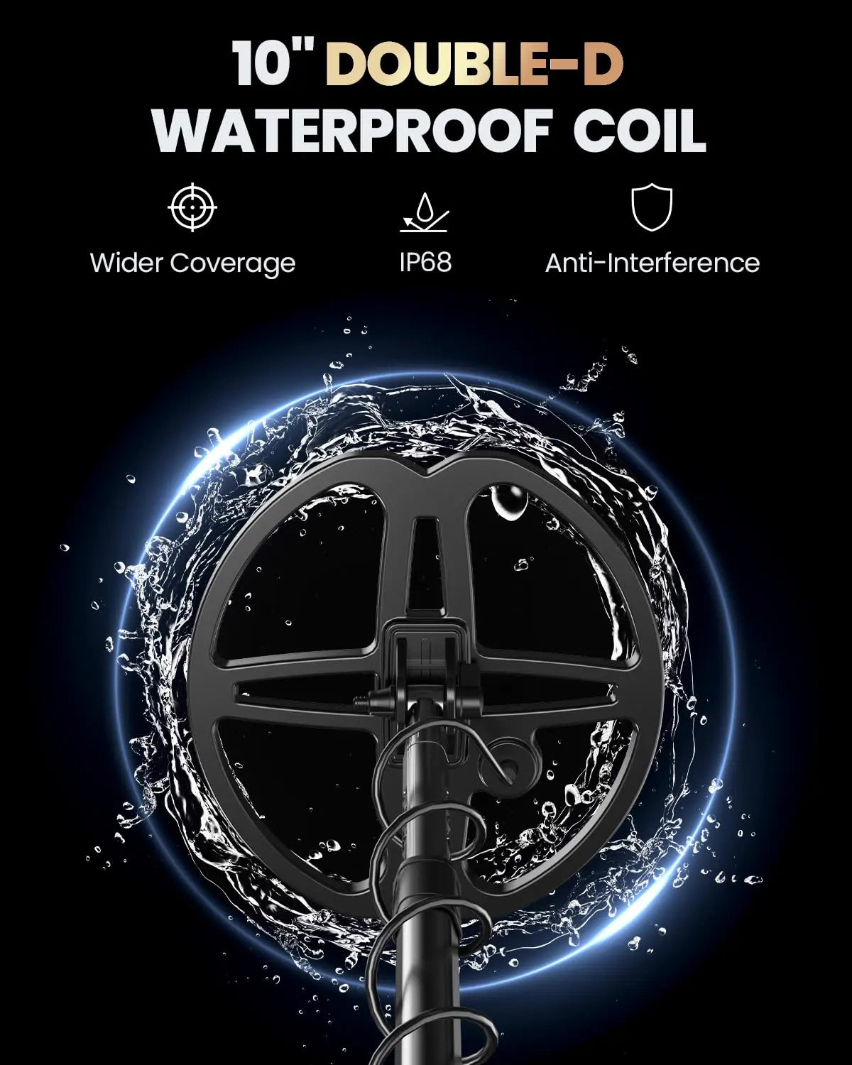 🔍 Professional Metal Detector – 10" Waterproof Coil, Color LCD
