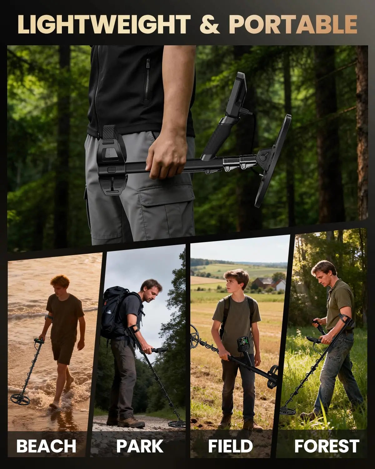 🔍 Professional Metal Detector – 10" Waterproof Coil, Color LCD