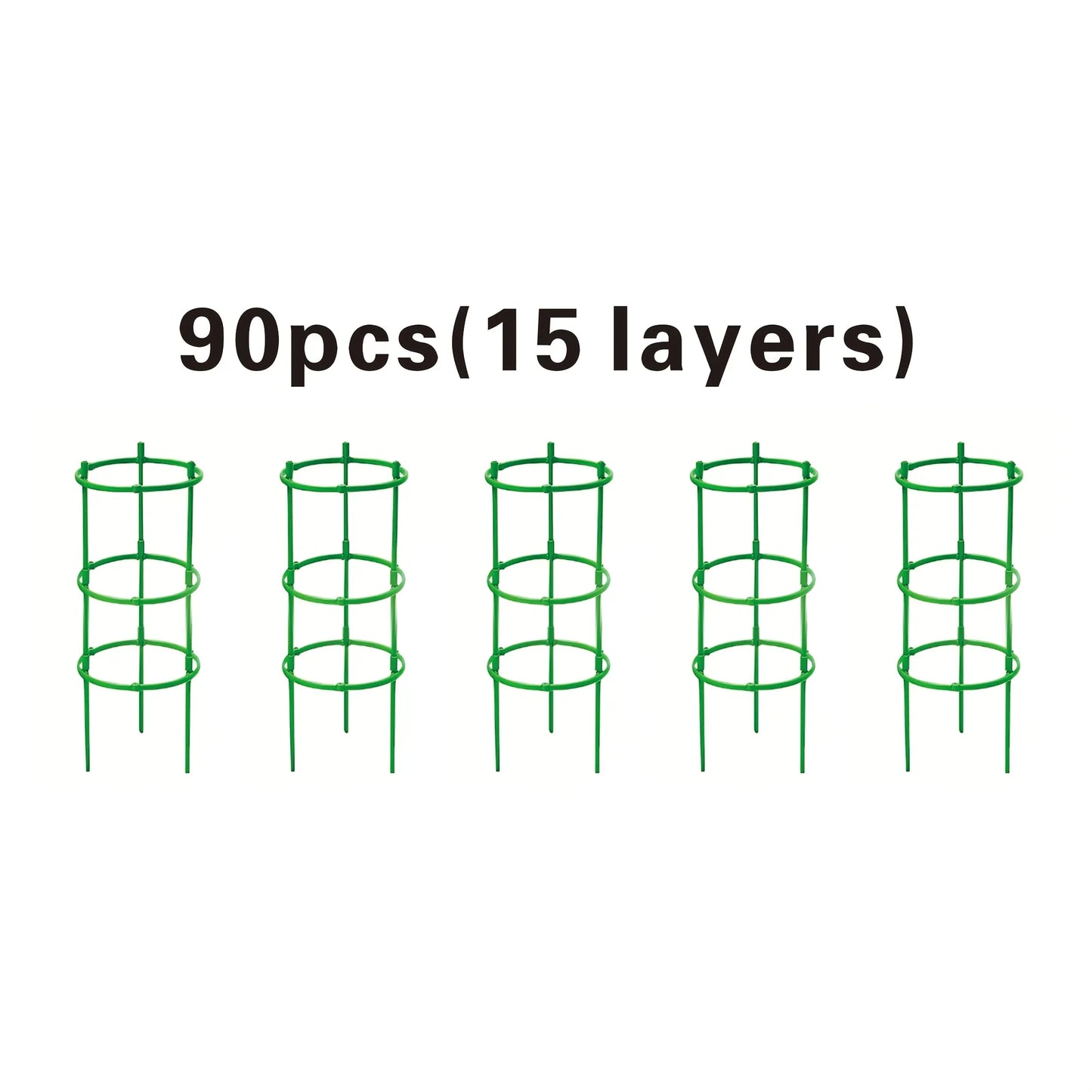 Adjustable Plant Climbing Frame Green Grid 5-15 Layer 30-90cm Lightweight Durable Gardening Stand for Home Garden