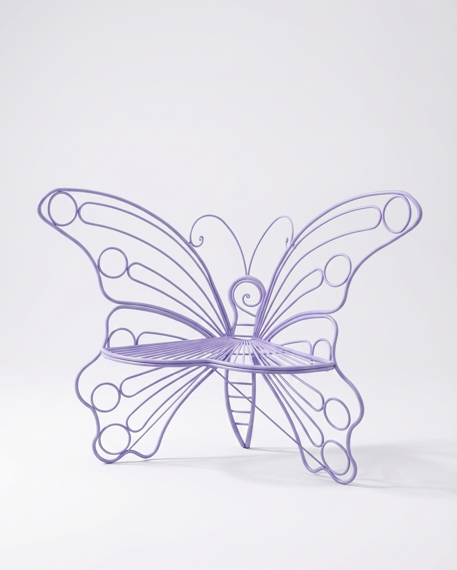 🦋 Butterfly Outdoor Garden Bench – Metal Frame