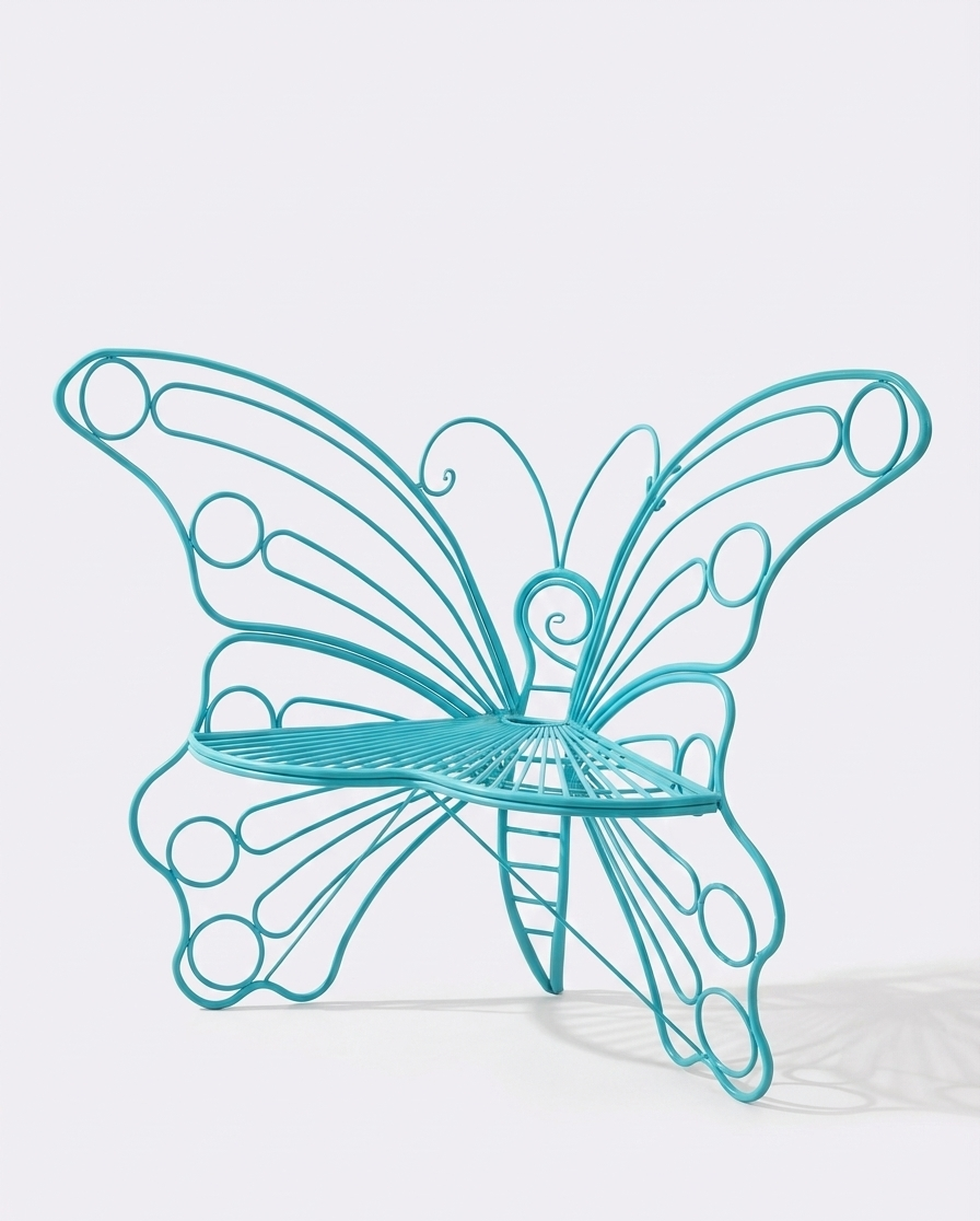 🦋 Butterfly Outdoor Garden Bench – Metal Frame
