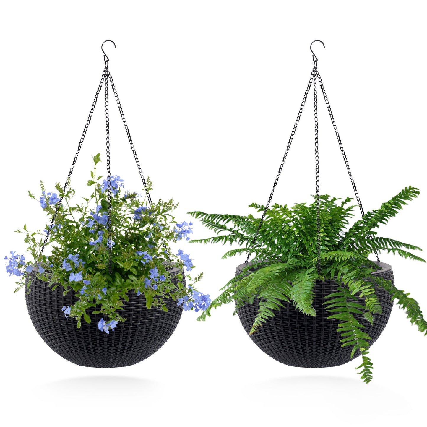 Self-Watering Hanging Rattan-Inspired Planter (Pack of 2)