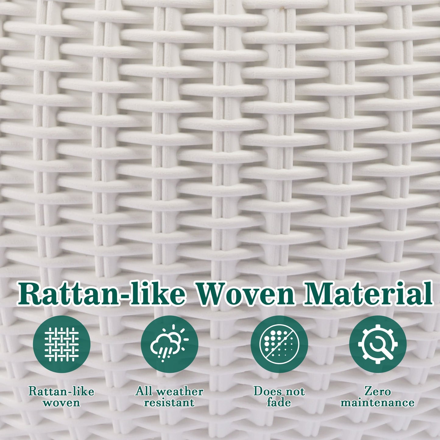 Self-Watering Hanging Rattan-Inspired Planter (Pack of 2, White)